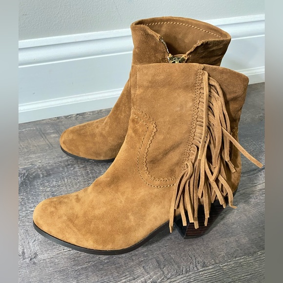 SAM EDELMAN Louie Fringe Suede Bootie - Picture 2 of 7